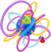 Hola Toys - Zornăitoare și Jucărie de Dentiție pentru Bebeluși - Inele Multicolore cu Mărgele
