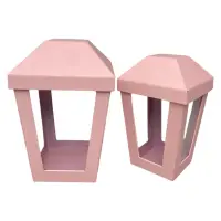 Set 2 cutii în formă de felinar cu capac - roz - Default Title
