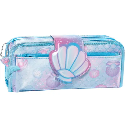 Penar tip etui, 2 fermoare, Fun Time 2 in 1, Herlitz Glitzy Mermaid