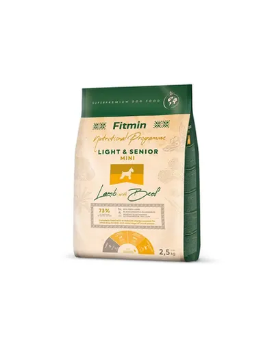 FITMIN Dog Nutritional Programme Mini Light Senior Lamb&amp;Beef 2,5 kg Hrana uscata caini seniori de talie mica, cu miel si vita
