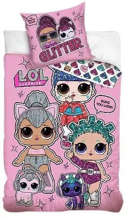 Set lenjerie de pat pentru copii Sonne - LOL Surprise Glitter, 140 х 200 cm, 2 piese