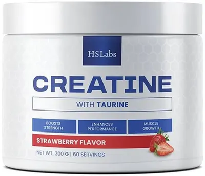 Creatină cu Taurină, căpșuni, 300 g, HS Labs