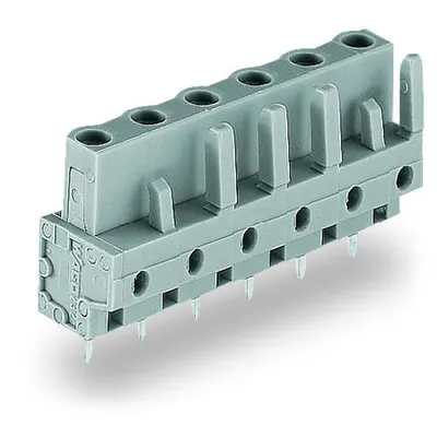 THT female header; 0.6 x 1.0 mm solder pin; straight; Pin spacing 7.5 mm; 15-pole; gray