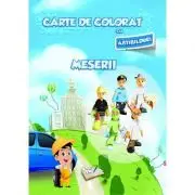 Carte de colorat cu abtibilduri. Meserii