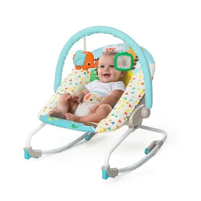 Balansoar, Bright Starts, Seaside Sunshine, Spatar reglabil in 3 pozitii, Bara de jucarii detasabila, Multicolor