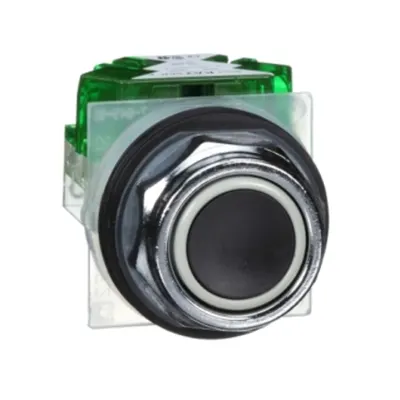 Buton Negru Ø 30 - Incastrat, Revenire Cu Arc - 1 Nr
