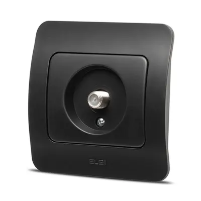 Jazz priza TV conector F, negru mat, Elbi
