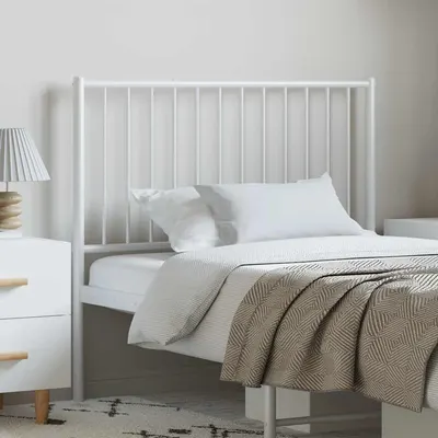 vidaXL Tăblie de pat de schimb metalică, alb, 100 cm
