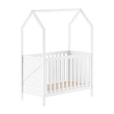 Pătuț alb din lemn de pin cu înălțime reglabilă 60x120 cm Scott – Vipack
