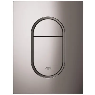 Placa de actionare Grohe Arena Cosmopolitan 37624A00, marimea S, dubla actionare, 13 x 17.2 cm, verticala, lucios, Hard graphite