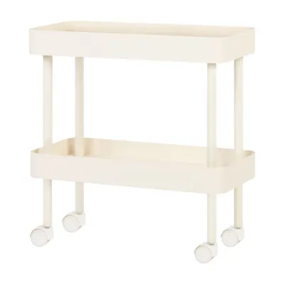 Etajeră pe roți bej din metal 60x62x30 cm Nolle – noo.ma
