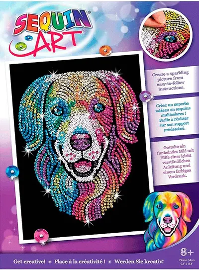 Set creativ KSG Crafts - Artă cu paiete, Labrador Retriever