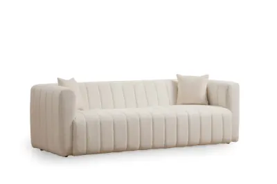 Canapea fixa ROYAL, 3 locuri, crem, 225x90x75 cm