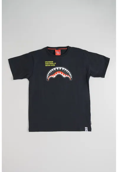 Tricou regular fit Shark - Negru