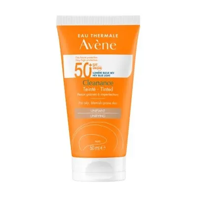 Avene Cleanance Crema Fata Nuantatoare SPF50+ cu TriAsorb, 50 ml