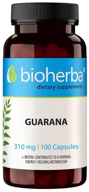 Guarana, 310 mg, 100 capsule, Bioherba