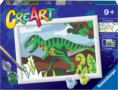 Set de pictură pe numere Ravensburger CreArt - Dinozaurul 2
