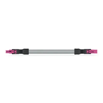 pre-assembled interconnecting cable; Eca; Socket/plug; 2-pole; Cod. B; Control cable 2 x 1.0 mm²; 3 m; 1,00 mm²; pink