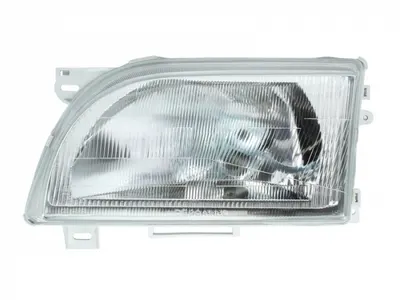Far Stanga (halogen, H4, manual, mecanic, fara motoras, culoare insert: cromat, culoare semnalizator: transparent) potrivit FORD TRANSIT, TRANSIT TOURNEO 01.91-03.00