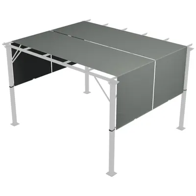 Outsunny Învelitoare pentru Pergolă cu Buzunare și Curele pentru Stâlpi, 488x122 cm, Gri Închis | Aosom Romania