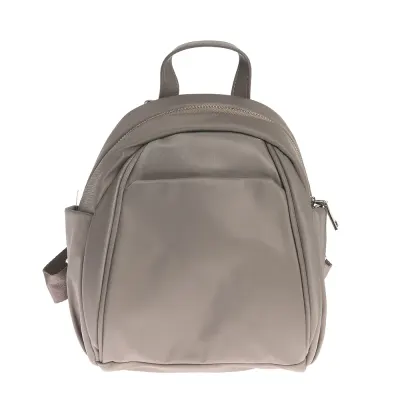 Rucsac gri din material textil cu fermoar argintiu