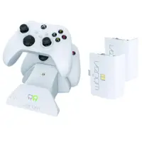 Set statie dubla de incarcare, 2 Baterii reincarcabile, Venom, VS2871, Compatibilitate Xbox One, Xbox Seriile S & X, 850 mAh, Alb