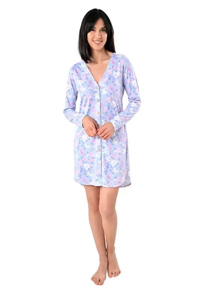 Camasa de noapte din bumbac CNI04 - Multicolor