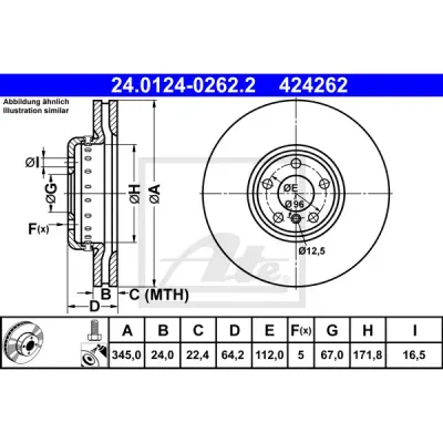 Disc frana ATE 24.0124-0262.2