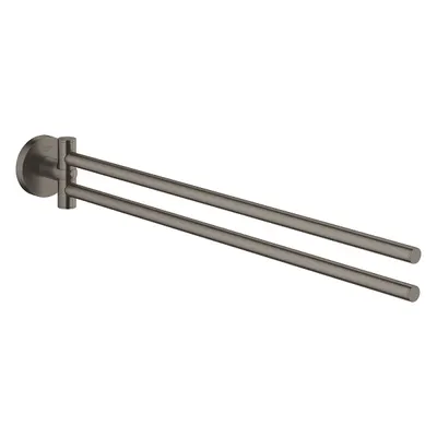 Suport prosop Grohe Essentials 40371AL1, 449 mm, 2 brate, pivotant, fixare ascunsa, mat, Hard Graphite
