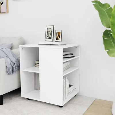vidaXL Dulap cu roți, alb, 60x53x72 cm, lemn prelucrat