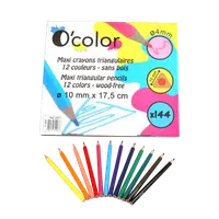 Set scolar 144 creioane colorate triunghiulare maxi mina 4 mm