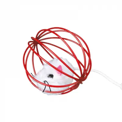Jucarie pentru pisici Trixie Soricel in glob 6 cm