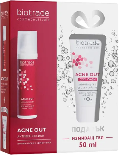 Biotrade Acne Out Set - Loțiune activă și gel de spălat, 60 + 50 ml (Limitat)