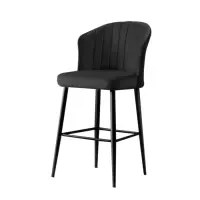 Set 4 scaune de bar RUBI, negru, 52x42x97 cm