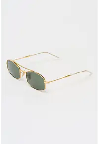 Ochelari de soare ovali cu rama metalica si model unisex - Auriu antichizat