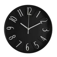 Ceas decorativ de perete, negru cu cifre albe, 24.8 cm, design modern