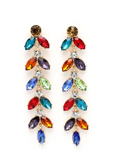 Cercei drop de aur de 18K filat - Multicolor
