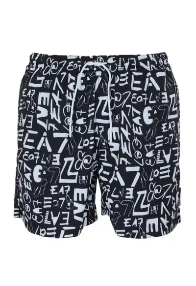 Sort de Baie M Monogram Writing Boxer-7m000520-Af13069-Fc041