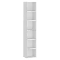HOMCOM Bibliotecă Autoportantă și care Economisește Spațiu, 30x24x159 cm, Culoare Alb | Aosom Romania