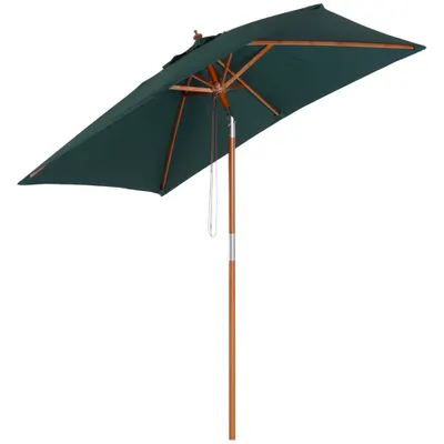Umbrela Dreptunghiulara Outsunny din Bambus, 2x1.5x2,3m | Aosom Romania