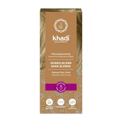 Vopsea de par naturala, BLOND INCHIS, 100gr, Khadi