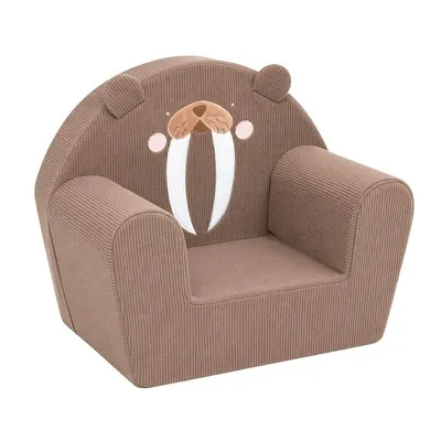 Fotoliu din burete, New Baby, Pentru copii, Din tesatura de catifea reiata, Cu husa detasabila, Materiale certificate Oeko Tex Standard 100, Morsa