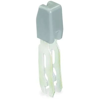 Staggered jumper; insulated; from 1 to 2; Spacing: 5 mm; suitable for 2-conductor female plugs; gray
