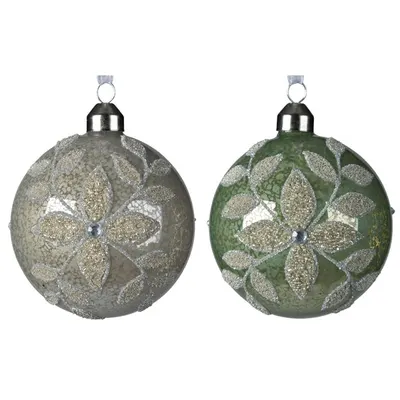 Set 2 globuri - Antique Fin Flower - mai multe culori