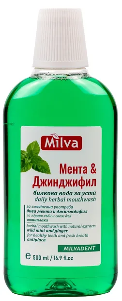 Milva Apă de gură cu mentă și ghimbir, 500 ml