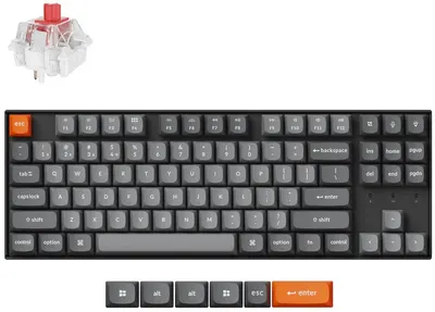Tastatură mecanică Keychron - K8 Max QMK, VIA TKL, Super Red, RGB, negru
