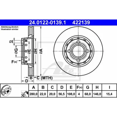 Disc frana ATE 24.0122-0139.1