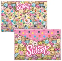 Set mape cu buton Erich Krause - Sweet Paradise, A4, 4 buc.