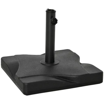 Outsunny Baza de Umbrelă Pătrată din Plastic, 20 kg, pentru Stâlpi de 32-48 mm