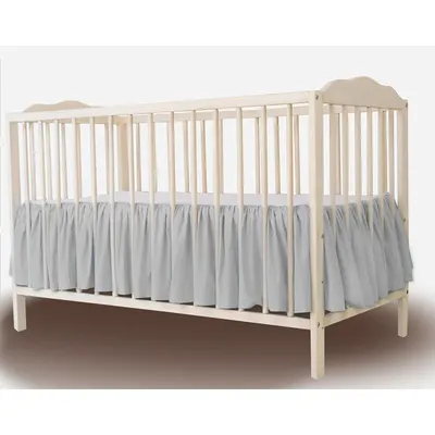 Volanas pentru saltea de patut MimiNu Colectia Royal Grey din bumbac 120x60 cm